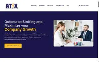 Atix Staffing of Mint Hill website