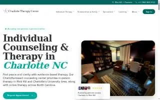 Charlotte Therapy Center website