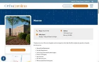 OrthoCarolina Monroe website