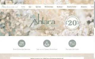 Ahlara International Day Spa and Boutique website