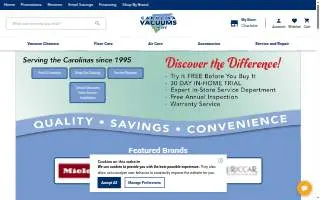 Carolina Vacuums & More of Mooresville website