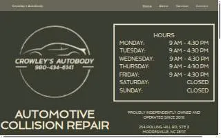 Crowley's Auto Body website