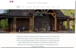 Davesté Vineyards of Mooresville website