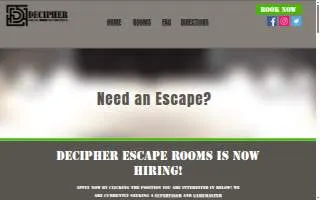 Decipher Escape Rooms website
