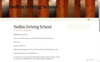 Yadkin Driving School LLC of Mooresville website