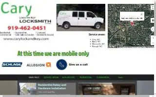 Cary Lock and Key Locksmith website