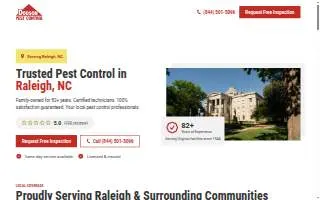 Dodson Pest Control of Raleigh website