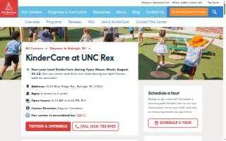 KinderCare at UNC Rex website