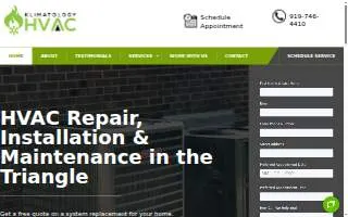 Klimatology HVAC of Raleigh website