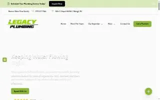 Legacy Plumbing Company of Raleigh website