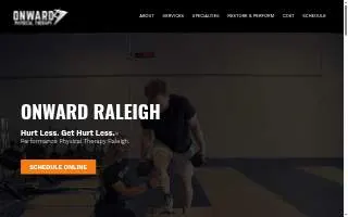 Onward Physical Therapy of Raleigh website