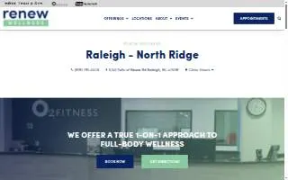 Renew Wellness of Raleigh website