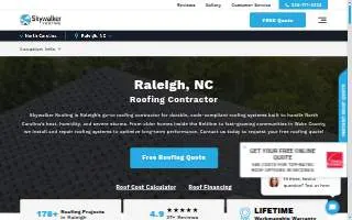 Skywalker Roofing Company of Raleigh website