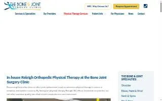 The Bone and Joint Physical Therapy Clinic website