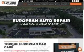 Torque European Car Care website