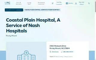 Coastal Plain Hospital, A Service of Nash Hospitals website