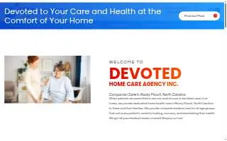 Devoted Home Health Agency website