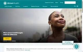 Atrium Health Urgent Care of Salisbury website