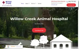 Willow Creek Animal Hospital website