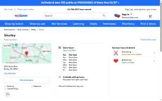 PetSmart of Shelby website