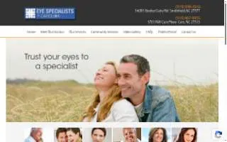 Eye Specialists of Carolina website