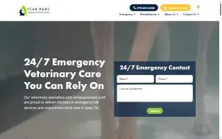 Peak Paws Advanced Veterinary Hospital of Smithfield website