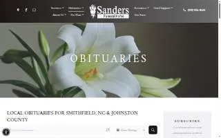 Sanders Funeral Home of Smithfield website