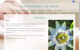 Susan McKibben, L.Ac. Acupuncture of Southern Pines website