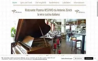 Vesuvio's Italian Restaurant & Pizzeria website