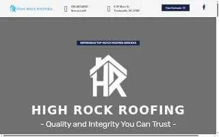 High Rock Roofing of Thomasville website