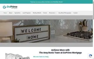 Amy Bonis Mortgage Team website