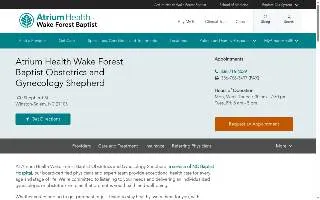 Atrium Health Wake Forest Baptist Obstetrics and Gynecology Shepherd website