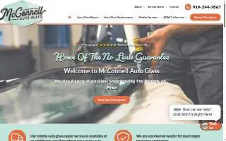 McConnell Auto Glass of Wake Forest website
