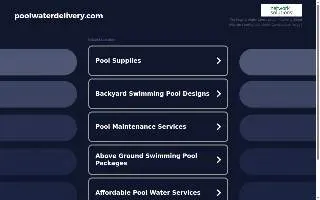 Pool Water Delivery website