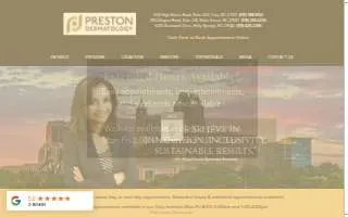 Preston Dermatology and Skin Surgery Center of Wake Forest website