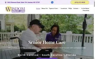 Wisdom Senior Care Wake Forest website