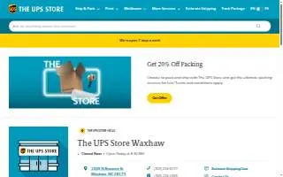 The UPS Store of Waxhaw website