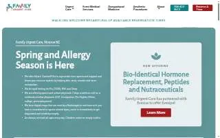 Family Urgent Care of Wesley Chapel website