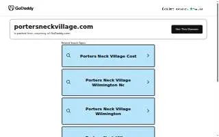 Porters Neck Village of Wilmington website