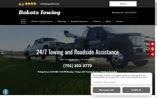 Dakota Towing website