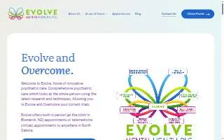 Evolve Mental Health of Bismarck website