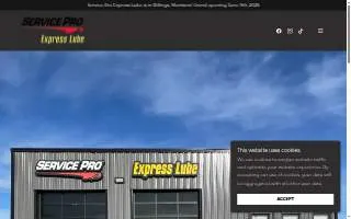 Service Pro Express Lube of Dickinson website