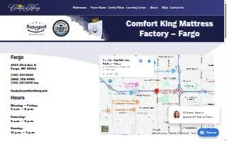Comfort King Mattress Factory - Fargo website