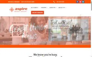 Aspire Credit Union website