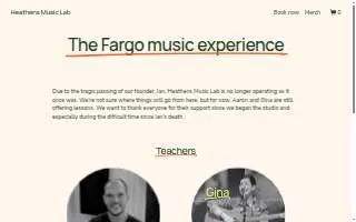 Heathens Music Lab of West Fargo website