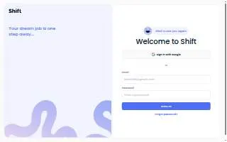 Shift Services website