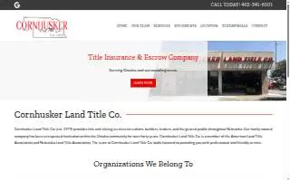 Cornhusker Land Title Co of Bellevue website