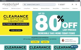 Slumberland Furniture website