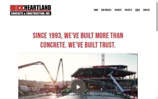 Heartland Concrete & Construction website