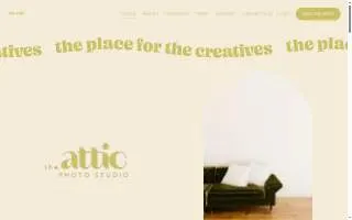 the attic photo studio website